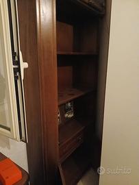 Libreria a giorno in legno noce