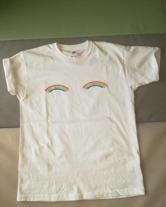 T shirt fruit DOPPIO ARCOBALENO donna S XXS