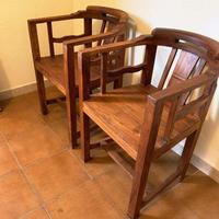 Coppia poltroncine in legno tech