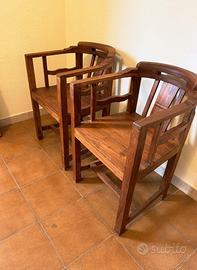 Coppia poltroncine in legno tech