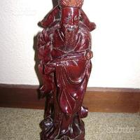 Statua scultura orientale in legno