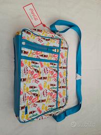 Borsa a tracolla turchese stampa Coca Cola Carpisa