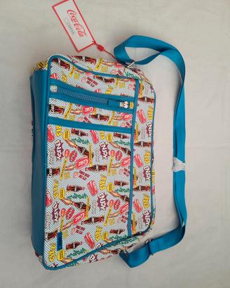 Borsa a tracolla turchese stampa Coca Cola Carpisa