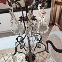 Lampadario vintage in ferro battuto 