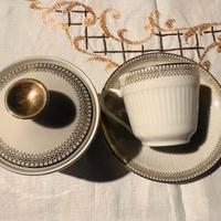 Servizio caffe x 12 con zuccheriera in porcellana