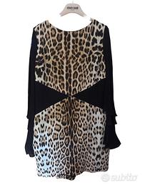 vestito leopardato roberto cavalli