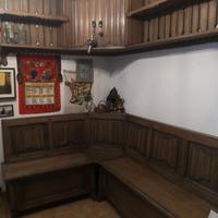 cassapanca e mensole  in legno massello di rovere 