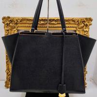 FENDI 3 JOURS GRANDE PELLE VITELLO BLU SCURO/NERO