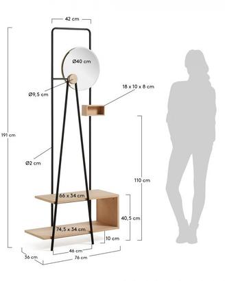 Appendiabiti specchio ingresso Kave Home