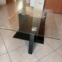 Tavolino da fumo 110x70 vetro/nero