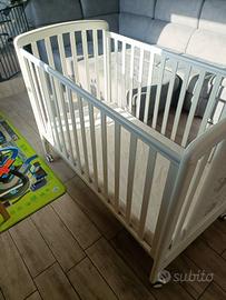 culla bambini con materasso e doghe in legno 