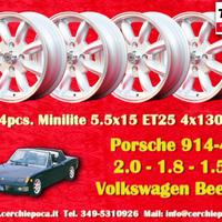 4 pz. cerchi Porsche VW Minilite 5.5x15 ET25 Porsc