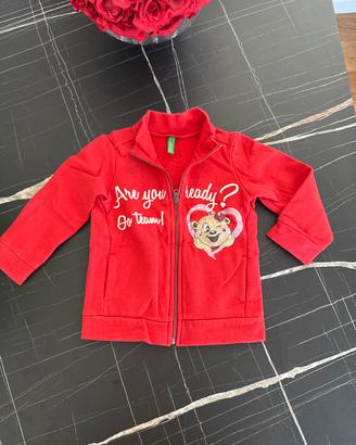 Felpa con zip bambina 1/2 anni rossa