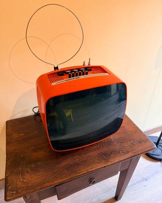 TV vintage arancione anni ‘70 INDESIT-design retrò
