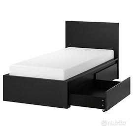 Letto singolo con due cassetti contenitori