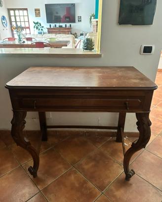 scrittoio antico in legno con cassetto