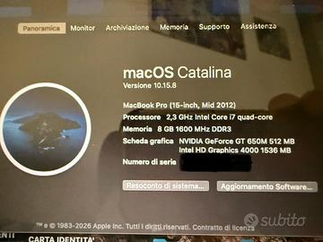 MacBook Pro 15” Mid 2012
