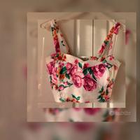 Top corto corsetto fantasia floreale Terranova XS