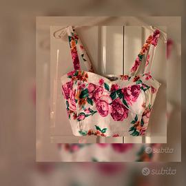Top corto corsetto fantasia floreale Terranova XS