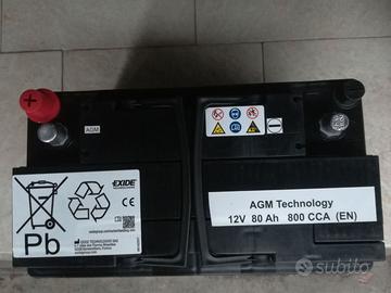Batteria 80Ah 800A AGM Exide Nuova