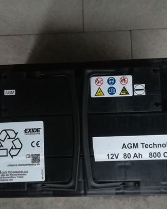 Batteria 80Ah 800A AGM Exide Nuova