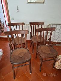 4 Sedie in legno stile Thonet, primo '900