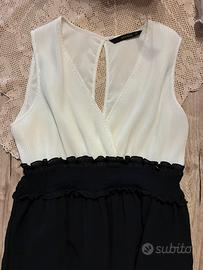 Abito lungo bianco e nero