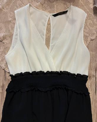 Abito lungo bianco e nero