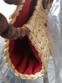 borsa a mano in paglia per donna da spiaggia