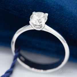Anello Solitario Diamante Naturale0,58 D-color GIA