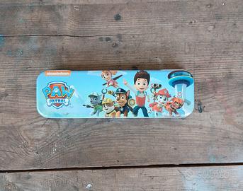 astuccio scuola in metallo Paw Patrol bambini raro