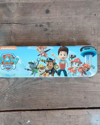 astuccio scuola in metallo Paw Patrol bambini raro