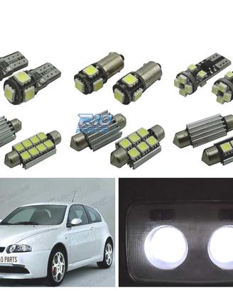 KIT 9 LAMPADE LED INTERNE PER ALFA ROMEO 147 00-10