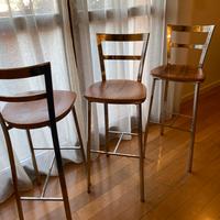 3 Sgabelli cucina acciaio legno