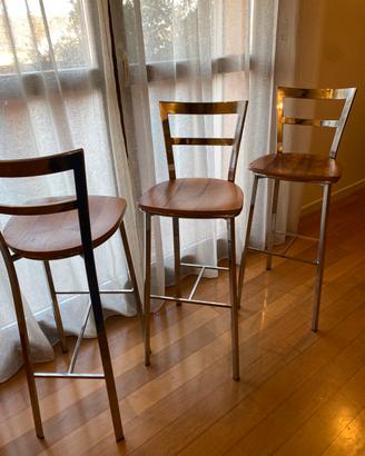 1 Sgabello cucina acciaio legno