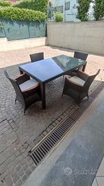 tavolo da giardino 160x90 con 4 poltrone greenwood