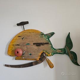  pesci in legno realizzati a mano