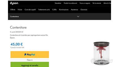 Contenitore piccolo per aspirapolvere dyson v10