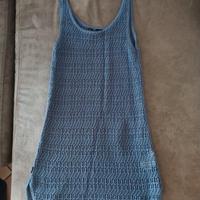 Canotta lunga copricostume blu da donna tg 36
