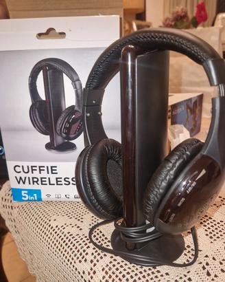 Cuffie Wireless 5 in 1 con Trasmettitore - ottime