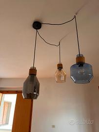 lampada a sospensione vetro