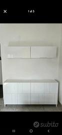 Madia bianca cassettiera piattaia mobile cucina