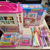 Lotto Barbie bambole, ristorante, mini barbie land