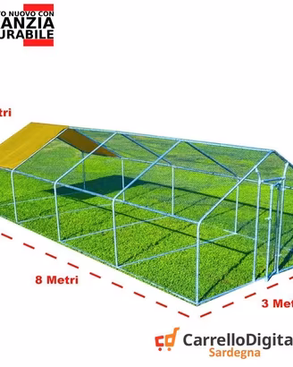 Recinto per Galline 3x8 m x h 2 m – 24 mq - giallo