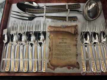Valigetta pelle 3 piani set posate + garanzia