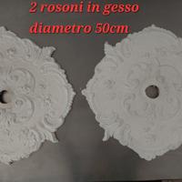 2 vecchi rosoni in gesso da soffitto