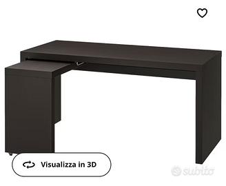 MALM scrivania ikea nera