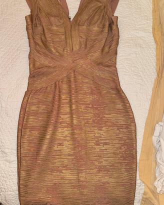 vestito rosa cipria e oro