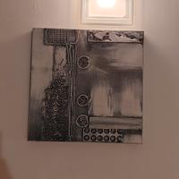 Quadro astratto materico 40x40 cm