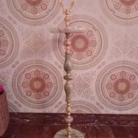 Posacenere da terra in onice ed ottone